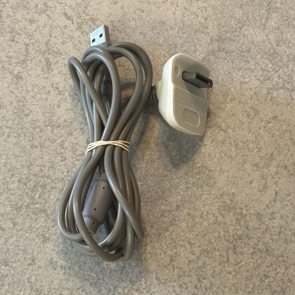 Xbox 360 Wired Controller USB Breakaway Cable Dongle Adapter Gray OEM Style